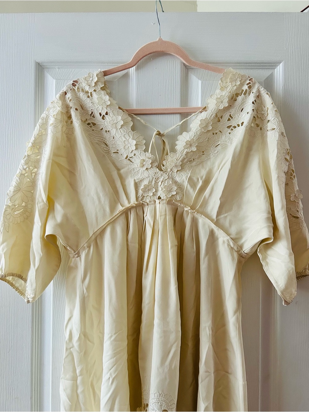Embroidered Floral Lace Trim Silk Dress - BCBG MaxAzria Runway, Rare Find - Picture 2 of 16